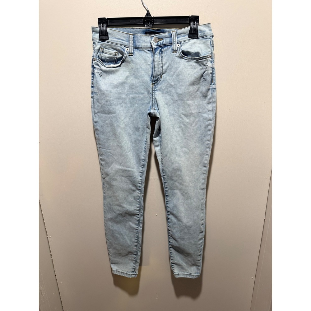 Banana Republic Womens Skinny Fit Light Wash Distressed Jeans Size 26/2‎ Blue